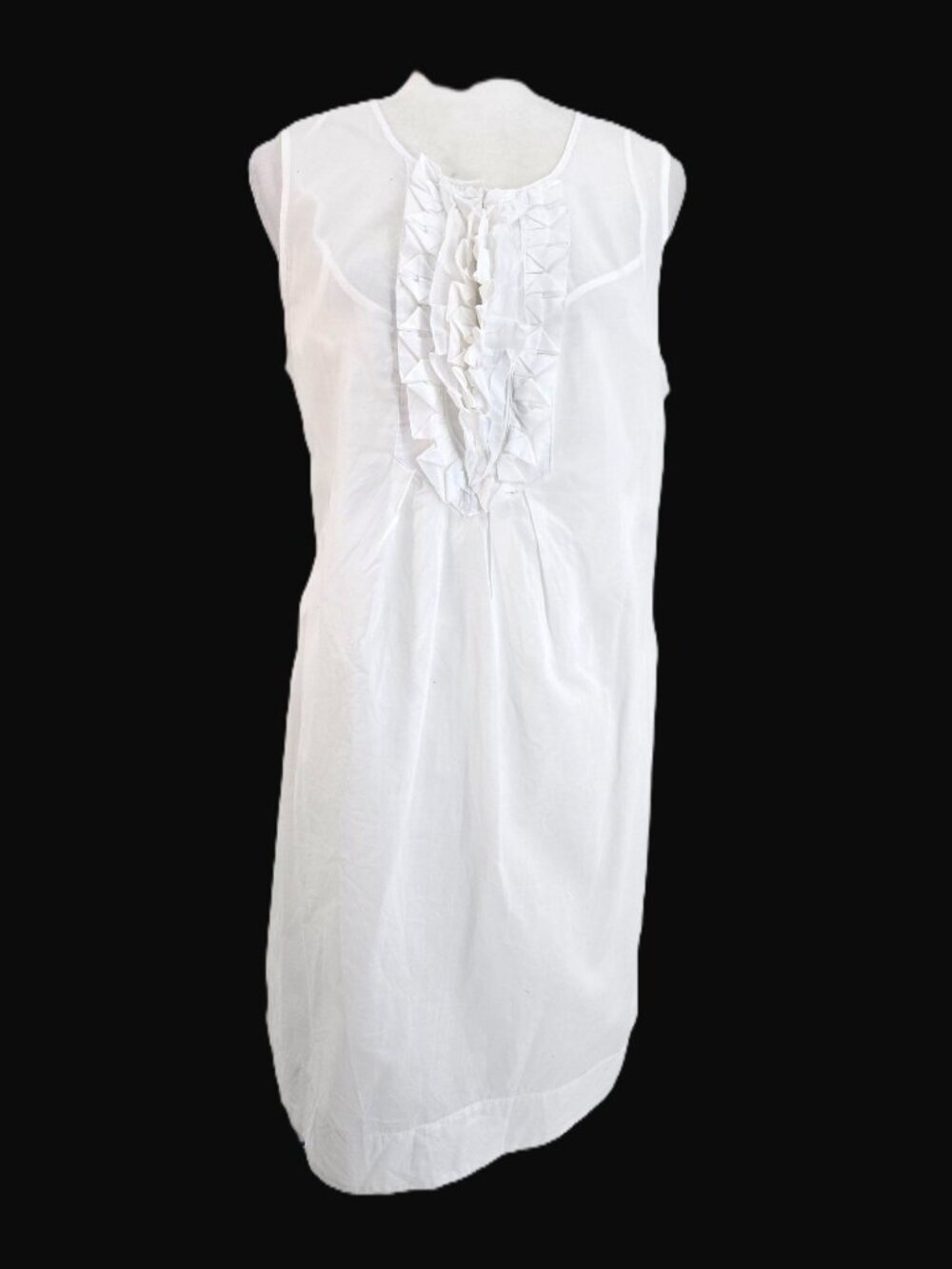 Calvin Klein Dainty White Ruffled Front Sleeveless Mini Dress Women Size 12